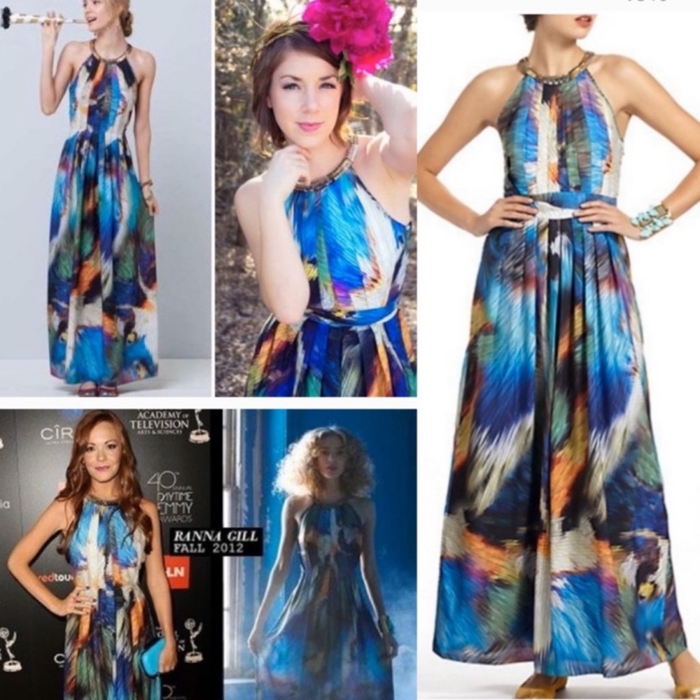 EUC Anthropologie Ranna Gill Tropicalia Maxi 💙🧡